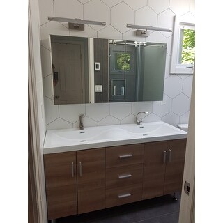 Shop Fresca 50 Wide Bathroom Medicine Cabinet W Mirrors Overstock 9980355